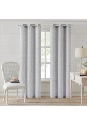 Light Gray Grommet Window Curtain Panel - The Farmhouse by Rachel Ashwell